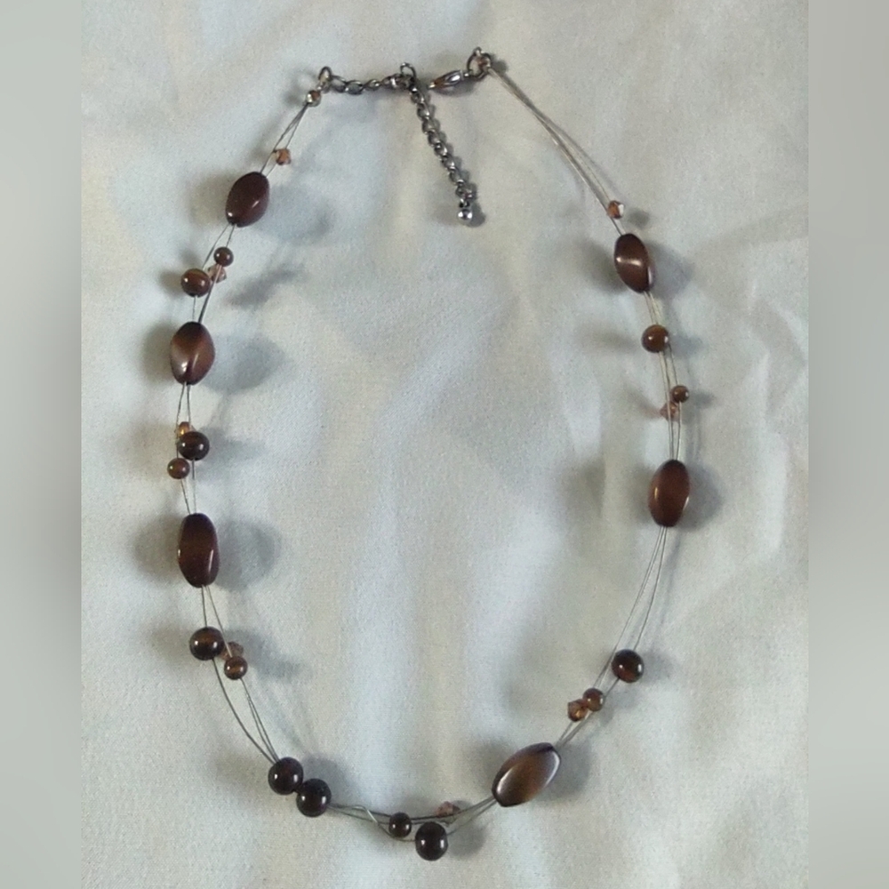 Elegant Brown Beaded Necklace